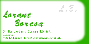 lorant borcsa business card